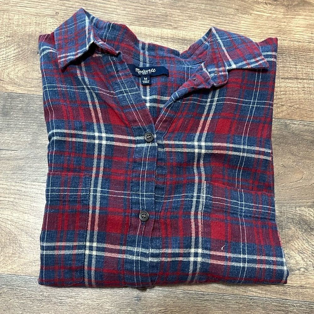 Madewell long sleeve flannel shirt size medium